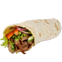 met salade en saus